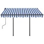 Manual retractable awning with blue and white LED 3.5x2.5 m by vidaXL, Awnings - Ref: Foro24-3070121, Price: 484,96 €, Discou...