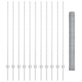 Poste de Cerca 22 pcs U-Channel 140 cm Acero Galvanizado, Cerca Hexagonal 1.4x25 m Acero Galvanizado by , fence posts - Ref: ...
