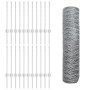 Postes de Valla 11 pcs U-Channel 60 cm de Acero Galvanizado, Valla Hexagonal 0,6x50 m de Acero Galvanizado by , fence posts -...