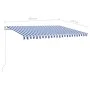 Automatic retractable awning with blue and white poles 4x3.5 m by vidaXL, Awnings - Ref: Foro24-3070026, Price: 538,57 €, Dis...