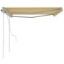 Manual retractable awning with yellow and white poles 4.5x3.5 m by vidaXL, Awnings - Ref: Foro24-3070038, Price: 475,18 €, Di...