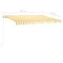 Manual retractable awning with yellow and white poles 4.5x3.5 m by vidaXL, Awnings - Ref: Foro24-3070038, Price: 475,18 €, Di...