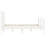 Weißer Massivholzbettrahmen mit Kopfteil 140x200 cm von vidaXL, Betten und Lattenroste - Ref: Foro24-3194312, Preis: 149,68 €...