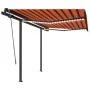 Manuell ausfahrbare Markise mit orangefarbener und brauner LED 3x2,5 m von vidaXL, Markisen - Ref: Foro24-3070105, Preis: 362...