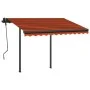 Manuell ausfahrbare Markise mit orangefarbener und brauner LED 3x2,5 m von vidaXL, Markisen - Ref: Foro24-3070105, Preis: 362...