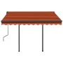 Manuell ausfahrbare Markise mit orangefarbener und brauner LED 3x2,5 m von vidaXL, Markisen - Ref: Foro24-3070105, Preis: 362...