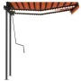 Manuell ausfahrbare Markise mit orangefarbener und brauner LED 3x2,5 m von vidaXL, Markisen - Ref: Foro24-3070105, Preis: 362...