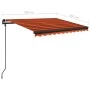 Manuell ausfahrbare Markise mit orangefarbener und brauner LED 3x2,5 m von vidaXL, Markisen - Ref: Foro24-3070105, Preis: 362...