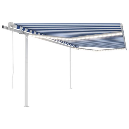Automatische Markise LED-Windsensor blau und weiß 4,5x3,5 m von vidaXL, Markisen - Ref: Foro24-3070051, Preis: 789,56 €, Raba...