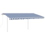 Automatische Markise LED-Windsensor blau und weiß 4,5x3,5 m von vidaXL, Markisen - Ref: Foro24-3070051, Preis: 789,56 €, Raba...