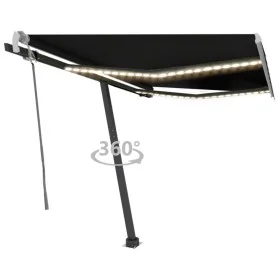 Manual retractable awning with anthracite LED 300x250 cm by vidaXL, Awnings - Ref: Foro24-3069704, Price: 380,65 €, Discount: %