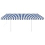Automatische Markise LED-Windsensor blau und weiß 4,5x3,5 m von vidaXL, Markisen - Ref: Foro24-3070051, Preis: 789,56 €, Raba...