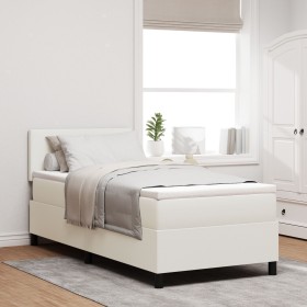 Cama con base de resortes con colchón crema 90x200 cm tela de pana de , Camas y somieres - Ref: Foro24-3337497, Precio: 319,4...