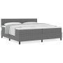 Cama Box Spring con Colchón Gris 200x200 cm Tela de Pana