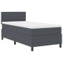 Cama con Base de Resortes con Colchón & Luz LED Gris Oscuro 90x200 cm Tela de Pana by , Beds and slatted bases - Ref: Foro24-...