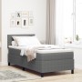 Cama Box Spring con Colchón & LED Gris Claro 100x200 cm Tela de Pana de , Camas y somieres - Ref: Foro24-3337587, Precio: 316...