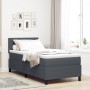 Cama con Somier con Colchón y LED Gris Oscuro 100x200 cm Tela de Pana de , Camas y somieres - Ref: Foro24-3337588, Precio: 32...