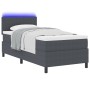 Cama con Somier con Colchón y LED Gris Oscuro 100x200 cm Tela de Pana de , Camas y somieres - Ref: Foro24-3337588, Precio: 32...