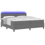 Cama Base con Muelles con Colchón & LED Gris Claro 200x200 cm Tela de Corduroy de , Camas y somieres - Ref: Foro24-3337615, P...