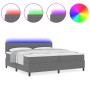 Cama Base con Muelles con Colchón & LED Gris Claro 200x200 cm Tela de Corduroy de , Camas y somieres - Ref: Foro24-3337615, P...