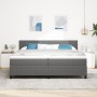 Cama Base con Muelles con Colchón & LED Gris Claro 200x200 cm Tela de Corduroy de , Camas y somieres - Ref: Foro24-3337615, P...