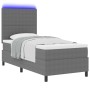 Cama con Resorte con Colchón y Luz LED Gris 90x200 cm Tela de Corduroy de , Camas y somieres - Ref: Foro24-3337627, Precio: 3...
