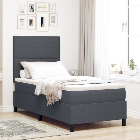 Cama con cajón de con colchón&LED Gris Oscuro 90x200 cm Tela de terciopelo de , Camas y somieres - Ref: Foro24-3337628, Preci...