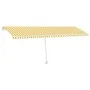 Manual retractable awning with yellow and white LED 600x350 cm by vidaXL, Awnings - Ref: Foro24-3069683, Price: 862,89 €, Dis...