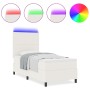 Cama con somier y colchón LED crema 90x200 cm tela de corduroy de , Camas y somieres - Ref: Foro24-3337629, Precio: 338,34 €,...