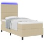 Cama con Base con Colchón Beige Tela de Pana 90 x 200 cm de , Camas y somieres - Ref: Foro24-3337630, Precio: 357,75 €, Descu...