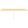 Manuell einziehbare Markise mit gelber und weißer LED 600x350 cm von vidaXL, Markisen - Ref: Foro24-3069683, Preis: 831,89 €,...
