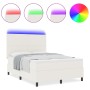 Cama con Sommier con colchón y luz LED crema 140x200 cm tejido de corduroy by , Beds and slatted bases - Ref: Foro24-3337649,...