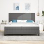 Cama con Somier con Colchón y Luz LED Gris 200x200 cm Tela de Pana de , Camas y somieres - Ref: Foro24-3337659, Precio: 613,3...