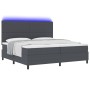 Cama con Somier con Colchón&LED Gris Oscuro 200x200 cm Tela de Pana de , Camas y somieres - Ref: Foro24-3337660, Precio: 639,...