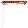 Automatic awning with wind sensor LED orange brown 3.5x2.5 m by vidaXL, Awnings - Ref: Foro24-3069935, Price: 590,04 €, Disco...