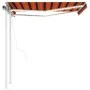 Automatic awning with wind sensor LED orange brown 3.5x2.5 m by vidaXL, Awnings - Ref: Foro24-3069935, Price: 580,07 €, Disco...