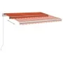 Automatic awning with wind sensor LED orange brown 3.5x2.5 m by vidaXL, Awnings - Ref: Foro24-3069935, Price: 580,07 €, Disco...