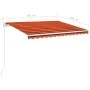 Automatic awning with wind sensor LED orange brown 3.5x2.5 m by vidaXL, Awnings - Ref: Foro24-3069935, Price: 580,07 €, Disco...