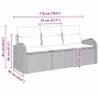 Conjunto de sofá de jardín con cojín 3 pcs Gris Poliratán