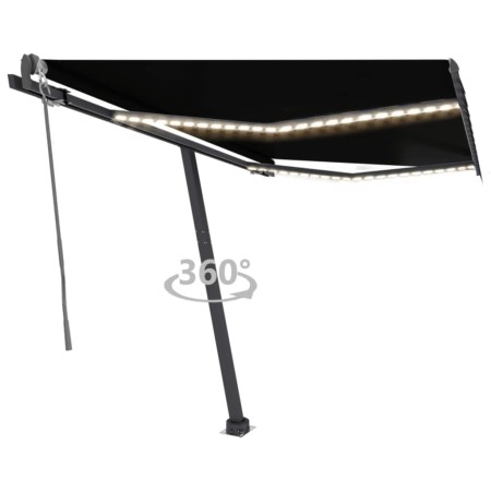 Automatic awning LED wind sensor anthracite gray 300x250 cm by vidaXL, Awnings - Ref: Foro24-3069714, Price: 592,73 €, Discou...