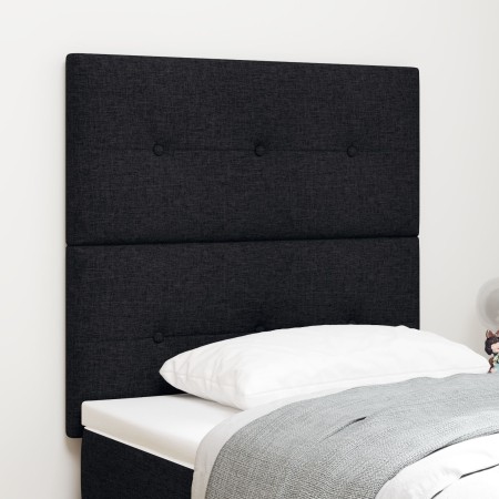Cabecero con botón tapizado negro de 80 cm en tela von , Kopf- und Fußteile - Ref: Foro24-3337784, Preis: 59,13 €, Rabatt: %