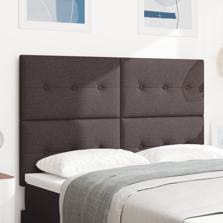 Cabecero de tapizado con botones marrón oscuro 140 cm de tela von , Kopf- und Fußteile - Ref: Foro24-3337824, Preis: 126,30 €...
