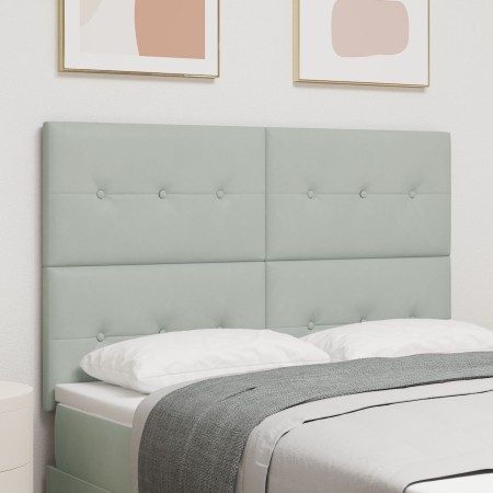 Cabecero Botonera Terciopelo Gris Claro 140 cm von , Kopf- und Fußteile - Ref: Foro24-3337828, Preis: 104,62 €, Rabatt: %