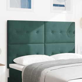 Cabecero con botones acolchados en terciopelo verde oscuro de 140 cm by , Headboards and footboards - Ref: Foro24-3337831, Pr...