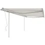 Toldo manual retráctil con postes crema 4,5x3,5 m de vidaXL, Toldos - Ref: Foro24-3070037, Precio: 478,72 €, Descuento: %