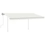 Toldo manual retráctil con postes crema 4,5x3,5 m de vidaXL, Toldos - Ref: Foro24-3070037, Precio: 478,72 €, Descuento: %