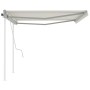 Manual retractable awning with cream poles 4.5x3.5 m by vidaXL, Awnings - Ref: Foro24-3070037, Price: 484,94 €, Discount: %