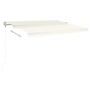 Manual retractable awning with cream poles 4.5x3.5 m by vidaXL, Awnings - Ref: Foro24-3070037, Price: 484,94 €, Discount: %
