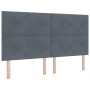 Cabecera con botones acolchados en gris oscuro de 180 cm de terciopelo von , Kopf- und Fußteile - Ref: Foro24-3337855, Preis:...
