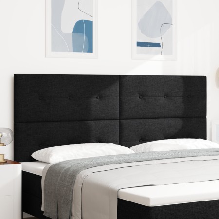 Cabecero acolchado con botones en negro de 200 cm de tela von , Kopf- und Fußteile - Ref: Foro24-3337862, Preis: 124,87 €, Ra...